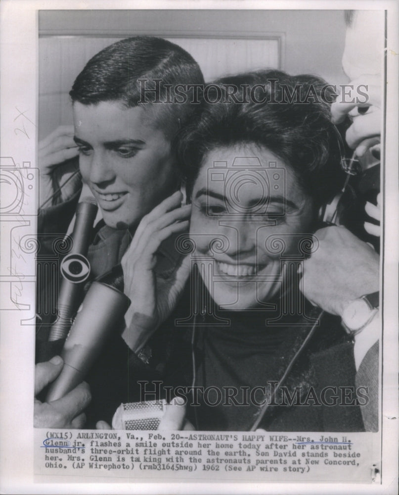 1962 NASA Astronaut John H. Glenn Jr Wife - Historic Images