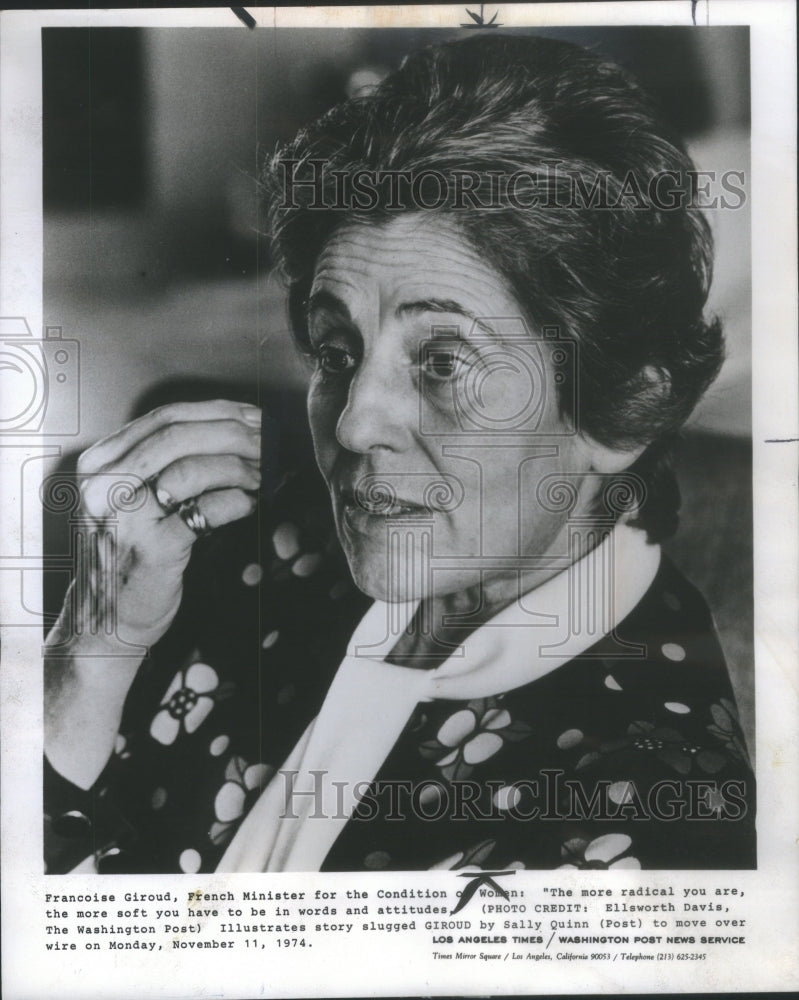 1974 Francoise Giroud French Minister women - Historic Images