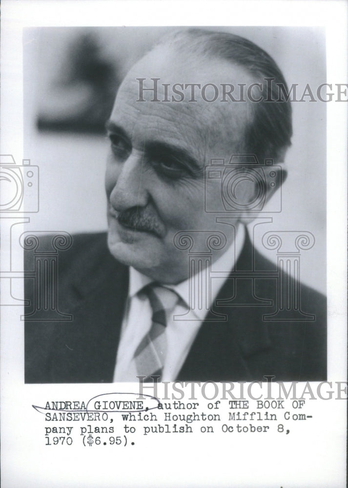 1970, Andrea Gioven Author Book Sansevero- RSA57921 - Historic Images