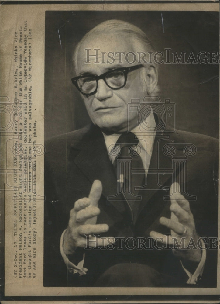 1975, Barry Goldwater R-Ariz Nelson Rockefeller- RSA58209 - Historic Images