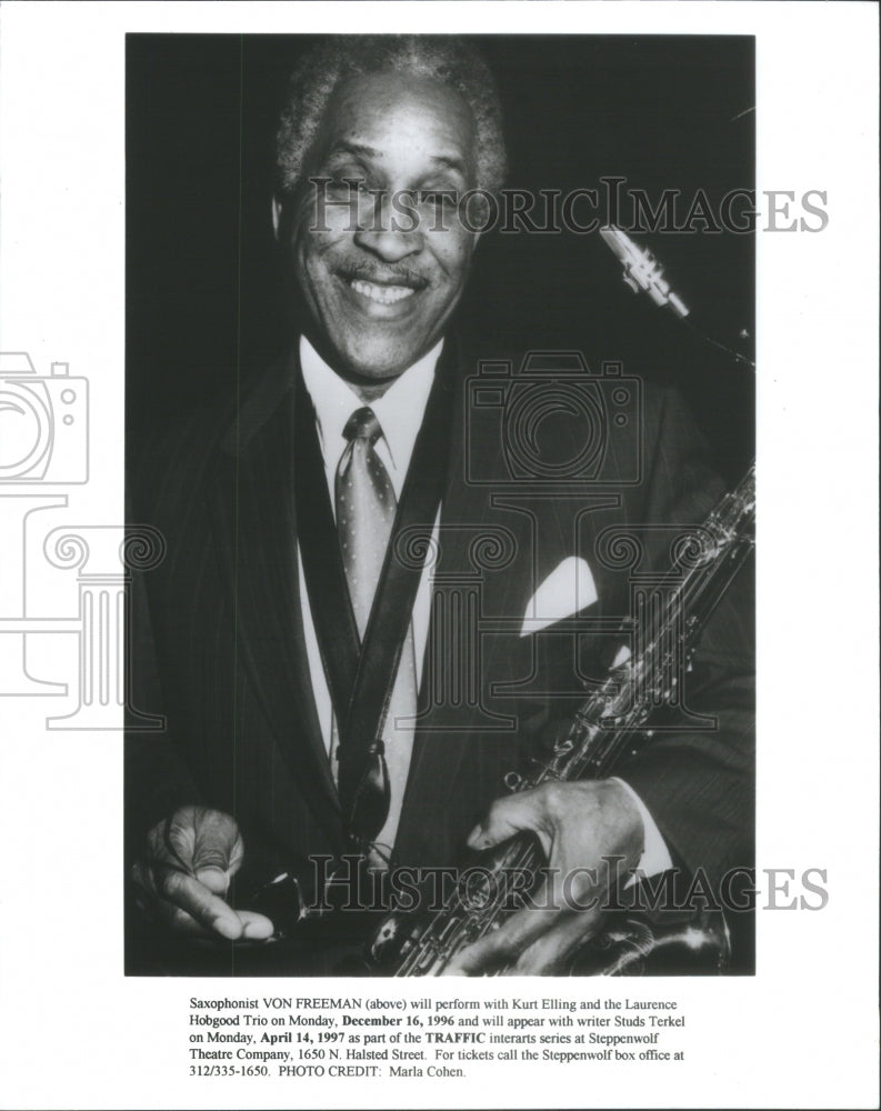 1996 Press Photo Saxophonist Von Freeman Body And Soul- RSA58565 - Historic Images