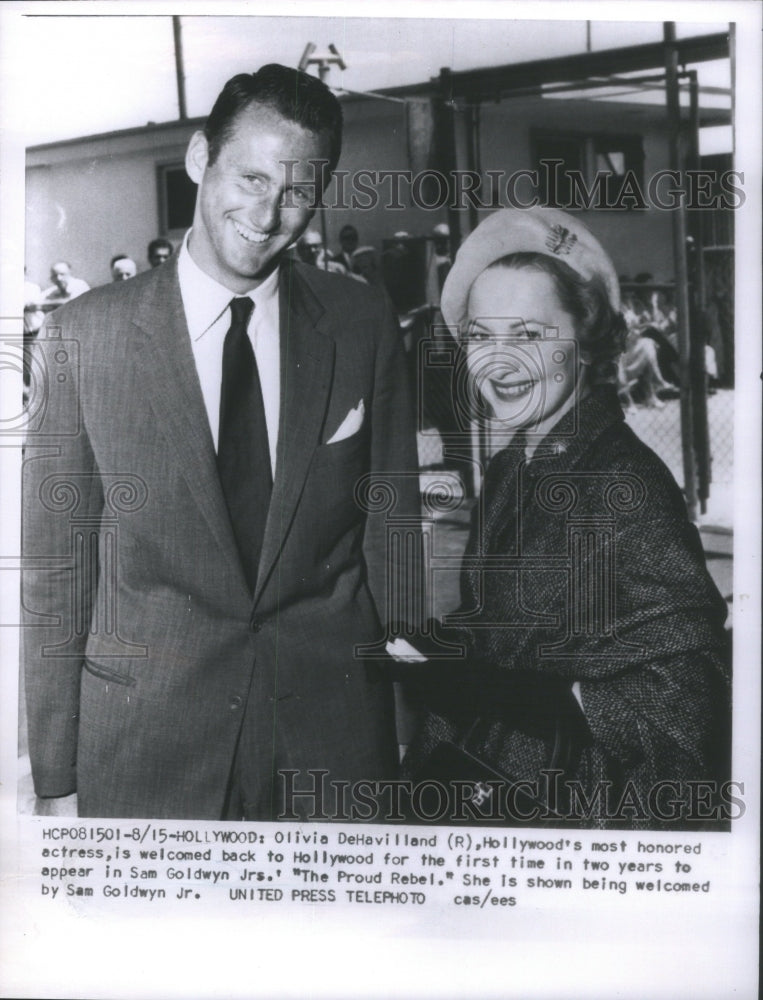 1957 Press Photo Olivia DeHavilland The Proud Rebel- RSA58965 - Historic Images