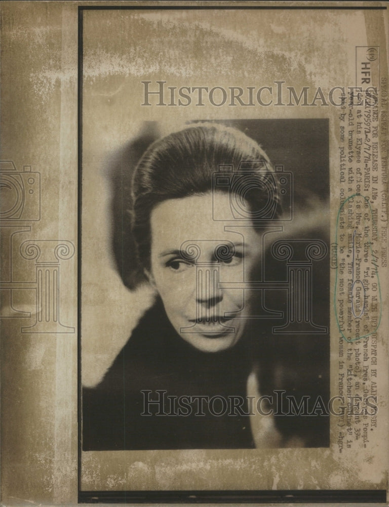 1974 Marie France Garaud French Politician - Historic Images