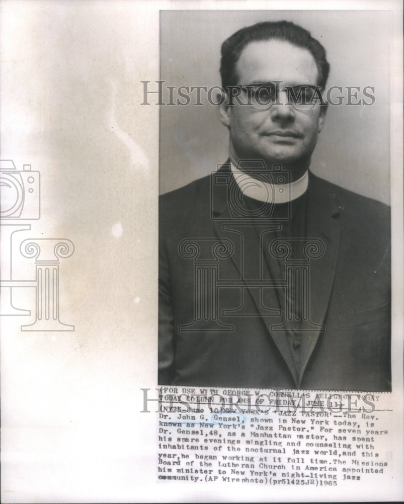 1965 NY Jazz Pastor Dr John Gensel American - Historic Images