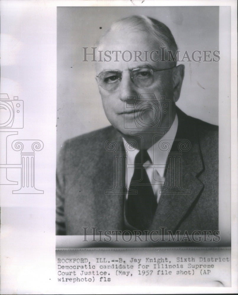1957, Jay Knight District Democratic Candidate Illinois Supreme Court - Historic Images