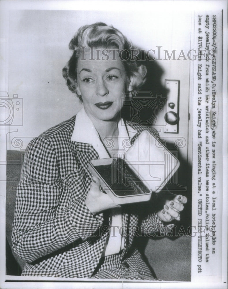 1957 Evelyn Knight singing local hotel Police - Historic Images