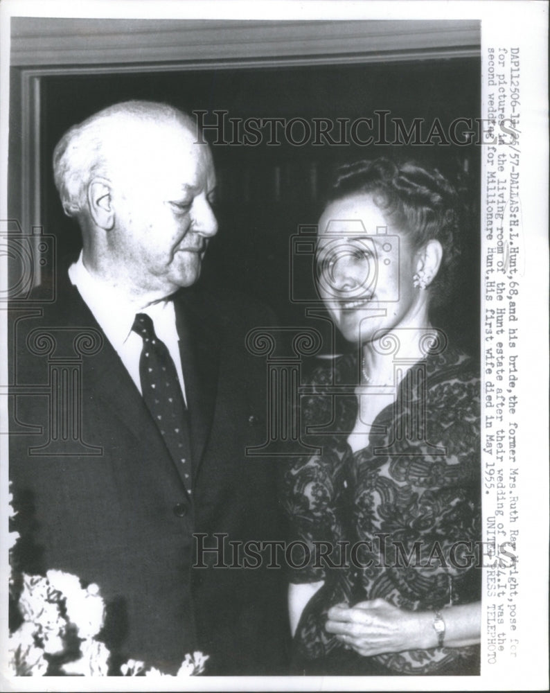 1957 Millionare H. L. Hunt And Bride, The Former Ruth Ray Wright - Historic Images