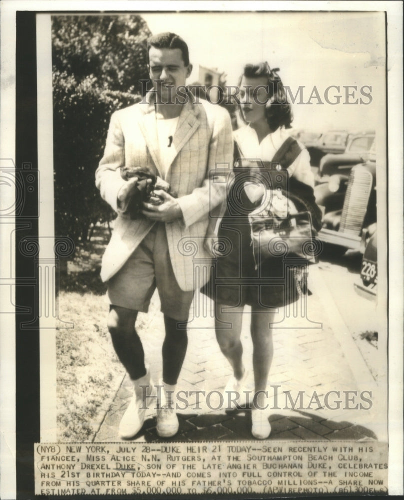 Press Photo Alice Rutger Southampton Anthony Duke Club - Historic Images