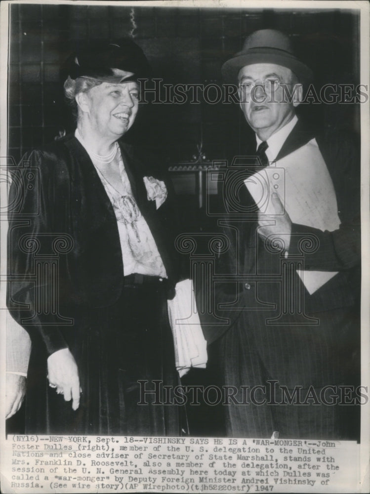 1947 John Dulles/Mrs. Franklin D. Roosevelt-Historic Images