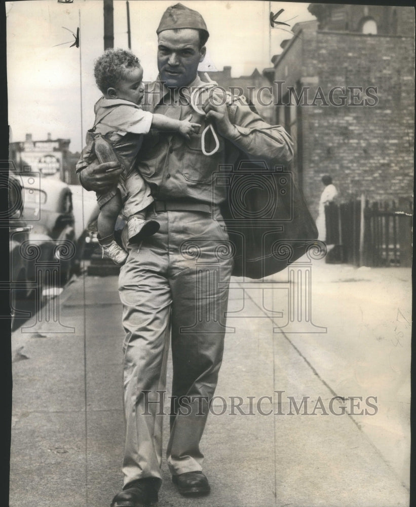 1944 Pvt. Albert Caponetto w/ Son - Historic Images