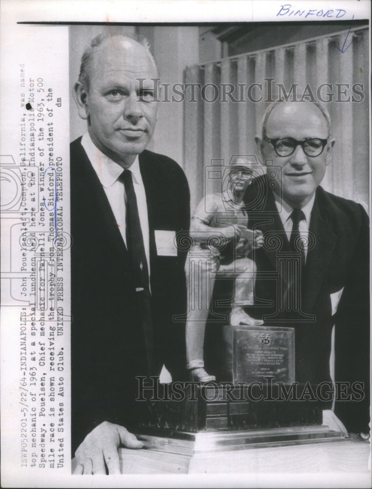 1964 Press Photo President Thomas Binford United States Auto Club- RSA60827 - Historic Images