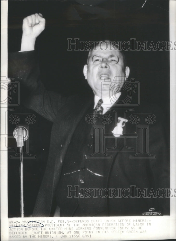 1936 William Green president United Mine - Historic Images