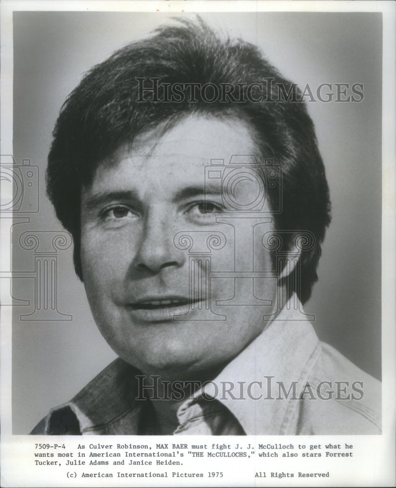 1975 Press Photo Actor Max Baer Portrays Culver Robinson In &quot;The McCullochs&quot; - Historic Images