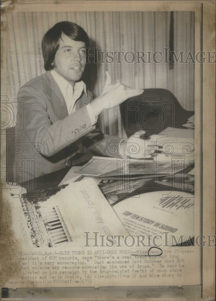 1971, Michael Curb American Musician Record Company Executive - Historic Images