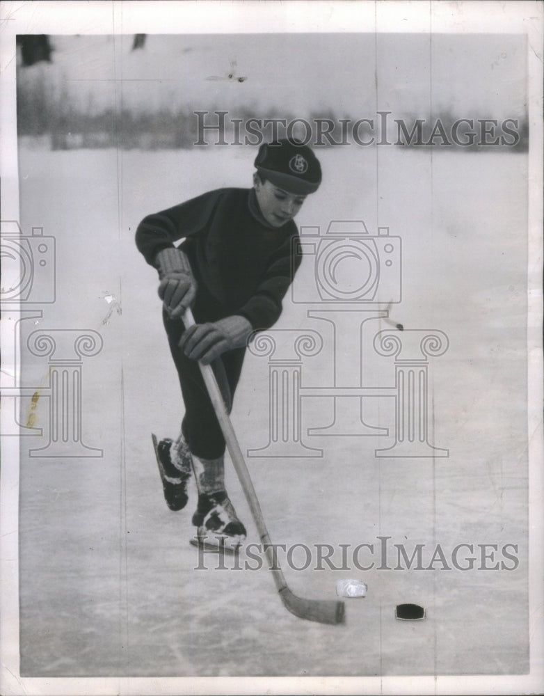 1957 Crown Prince Carl Gustaf Plays Ice Hockey Haga Castle Ground-Historic Images