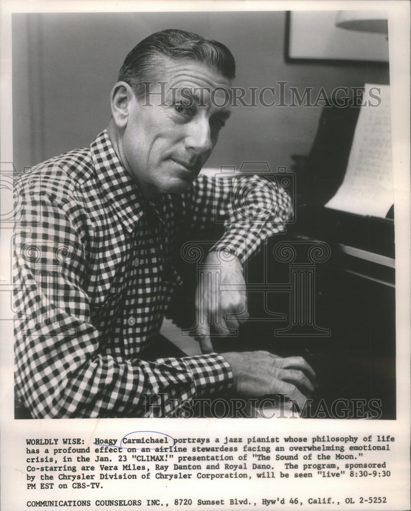 1958 Hoagy Carmichael American Composer Pianist Actor - Historic Images
