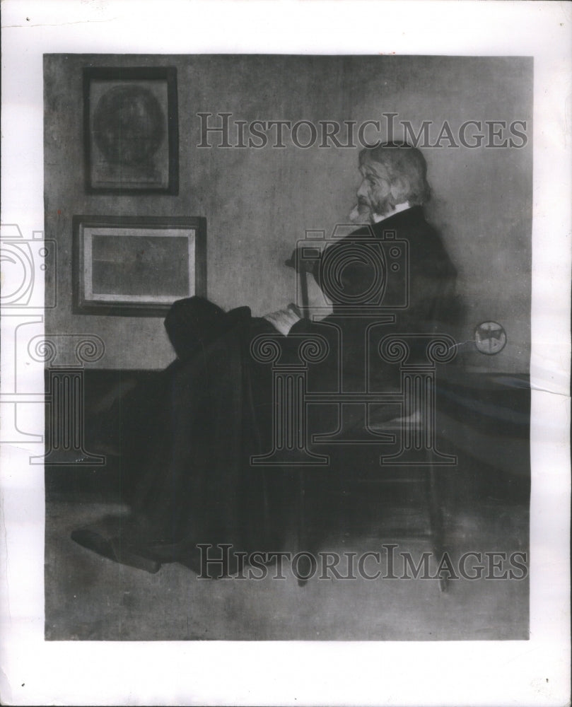 1954 Press Photo Kenneth Shopen Edwardian Victorian Art- RSA62101 - Historic Images