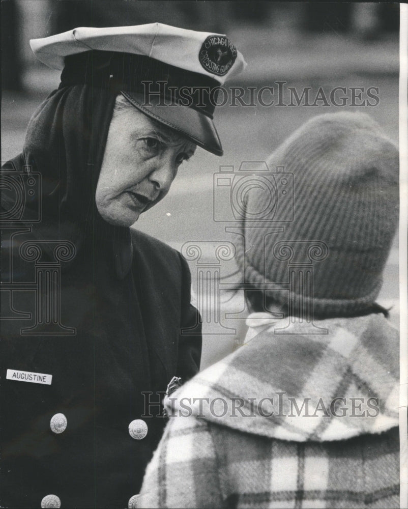 1965 Muriel Augustine Orchard Police Guard Duty Heart Talk - Historic Images