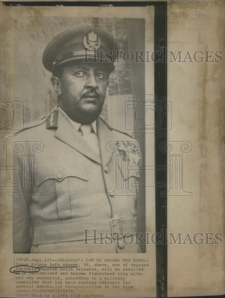 1974 elassie son King Asfa Wossen Ethiopia Emperor Halie Selassie-Historic Images