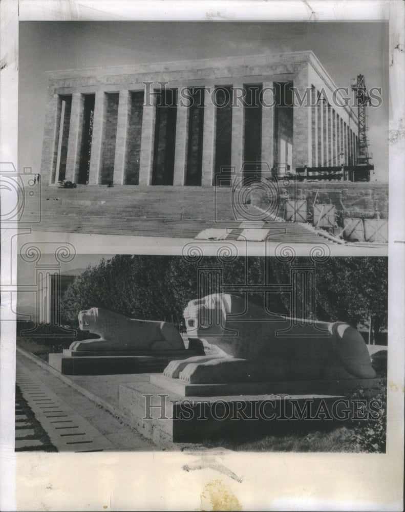 1953 Exterior View Of The Ataturk Memorial Overlooking Ankara - Historic Images