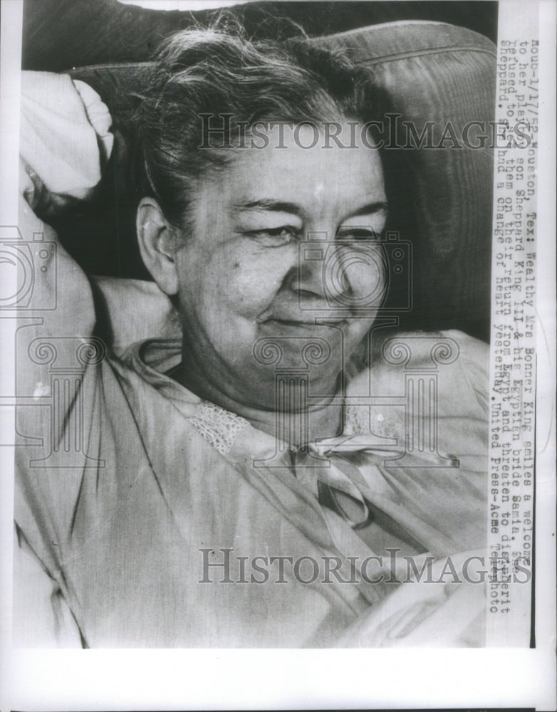 1952 Press Photo Bonner King Son Sheppard Kinh III Bride Samia Chicago - Historic Images