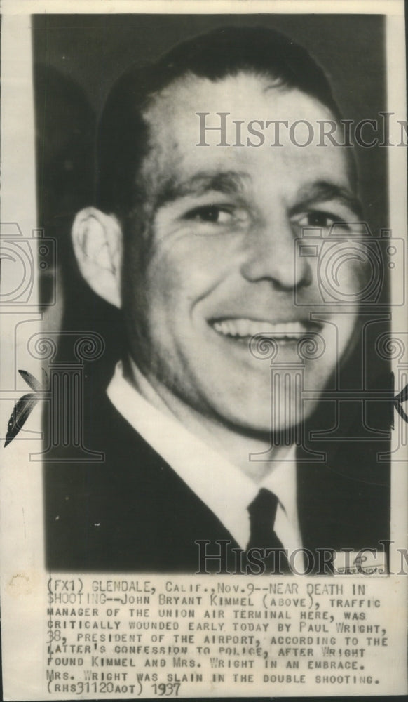 1937 John Bryant Kimmel Traffic Manager Union Air Terminal Chicago - Historic Images