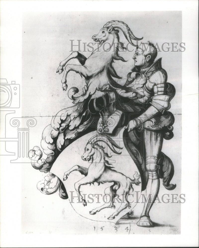 1966 Copy Hans Baldung Grion's Sketch - Historic Images
