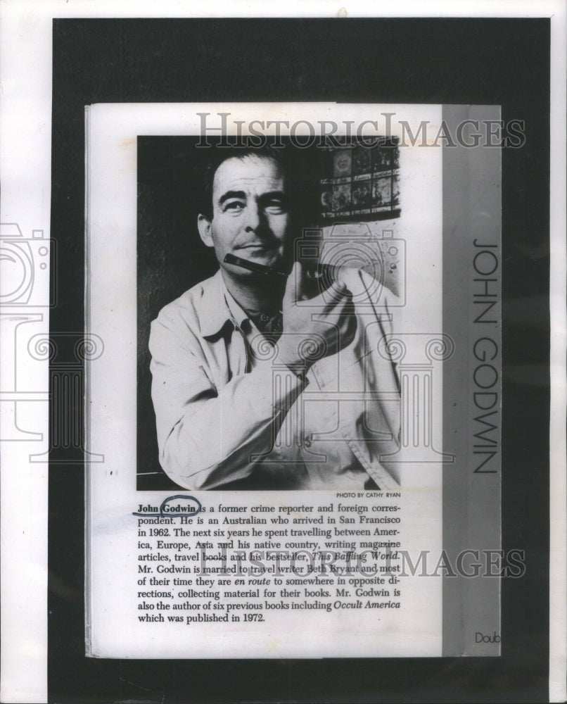 1973 Press Photo John Godwin crime reporter foreign correspondent San Francisco- Historic Images