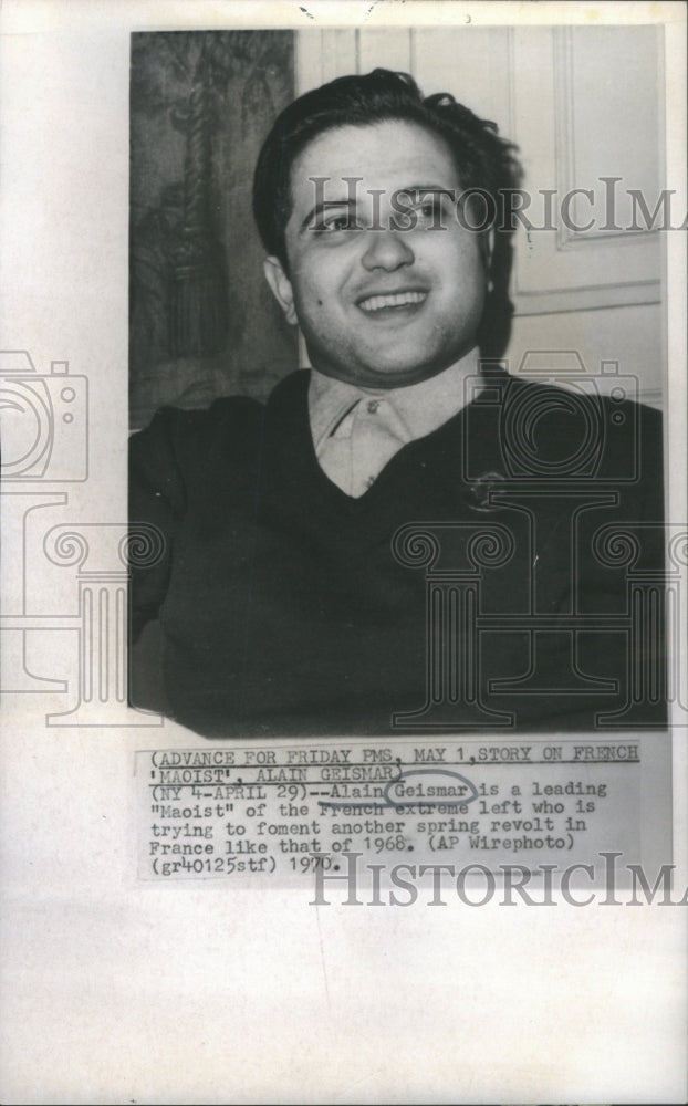 1970 Alain Geismar,  Leading &quot;Maoist&quot; Of The French Extreme Left - Historic Images