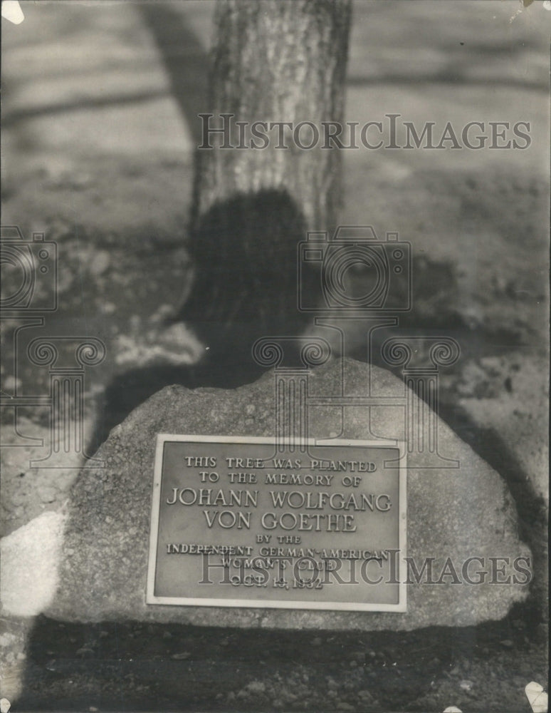 1933 Johann Wolfgang Von Goethe memorial tree. - Historic Images