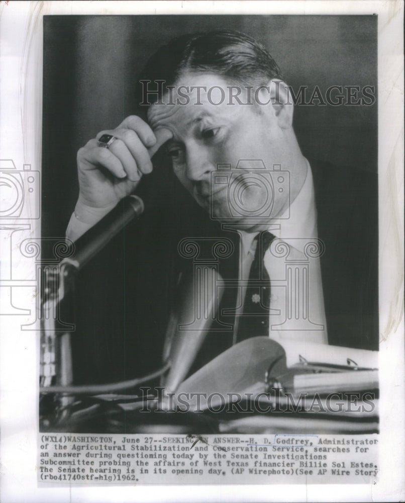 1962 H.D. Godfrey Administrator of the Agricultural Stabilization - Historic Images