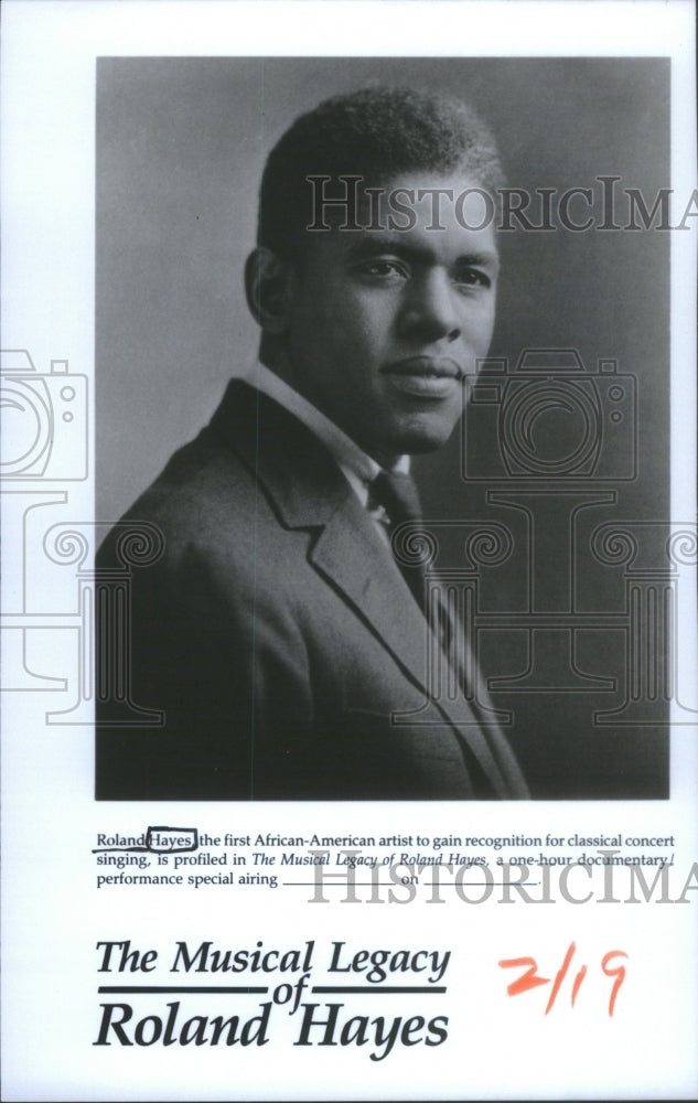 1919 Press Photo Ronald Hayes African American artist classical concert singing - Historic Images