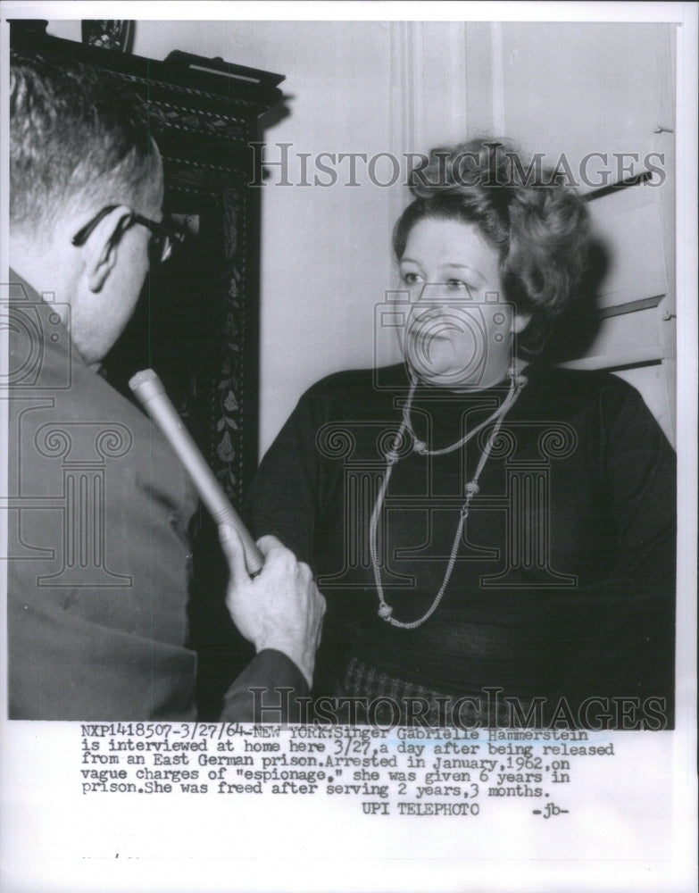 1964 Singer Gabrielle Hammerstein is interviewed at Home - Historic Images