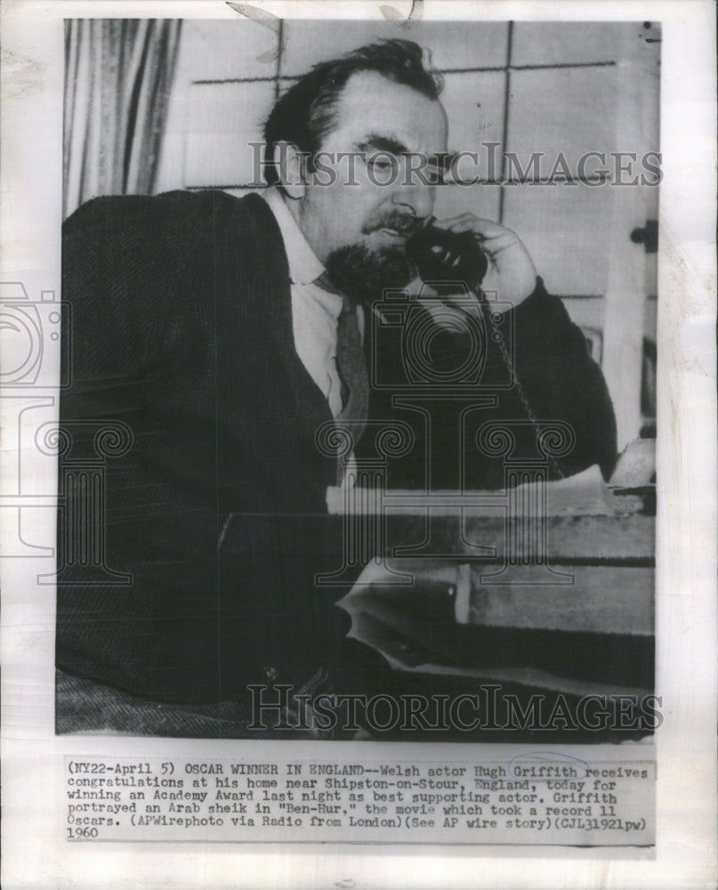 1960 Hugh Griffith Welsh Film & Television Actor - Historic Images