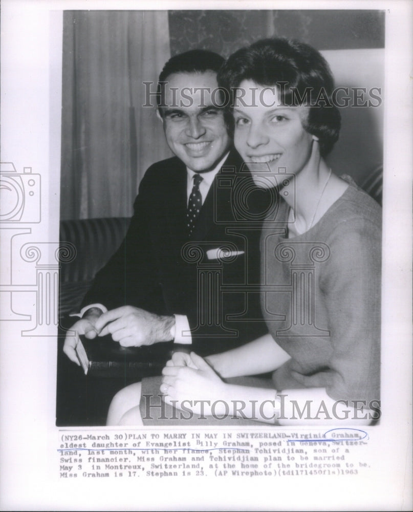 1963 Press Photo Virginia Graham Evangelist Billy Geneva Switzerland Stephan - Historic Images