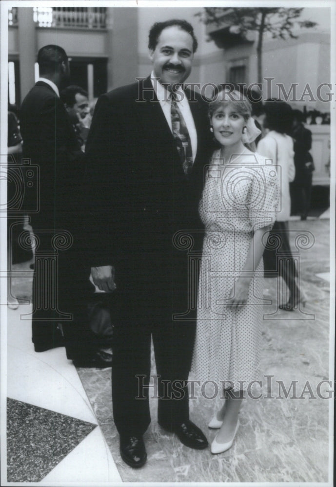 1993 Press Photo Zoning Commissioner Graham Grady Wife, Nelson Mandela Reception - Historic Images