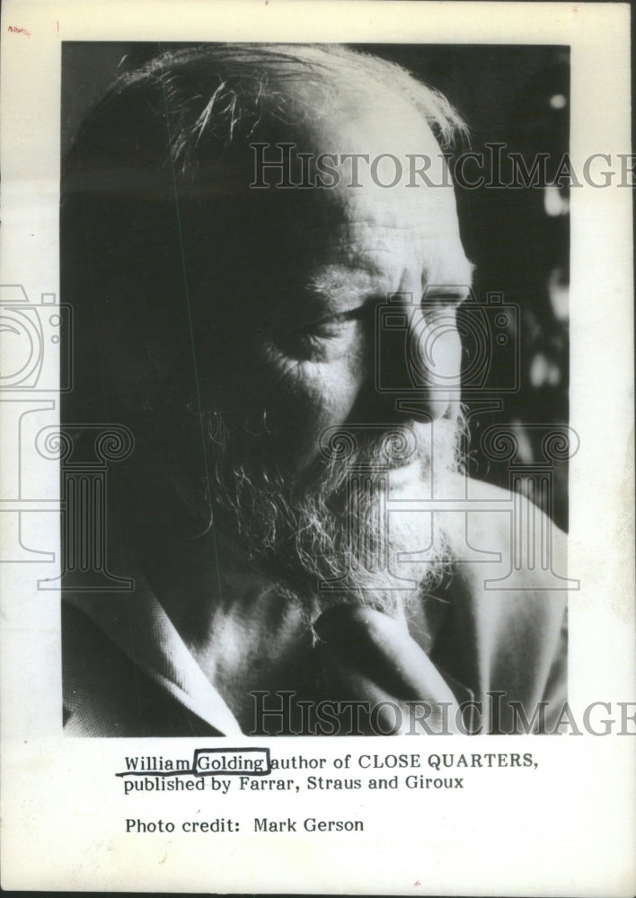 1987 William Golding author &quot;Close Quarters&quot;-Historic Images