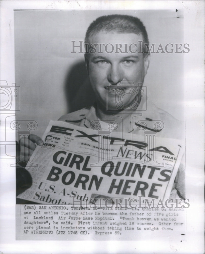 1959* Charles Hannah Smile Tuesday Father Five Girl Lacklard Air - Historic Images