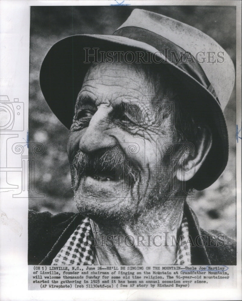 1965 Uncle Joe Hartley Mountain Singer - Historic Images