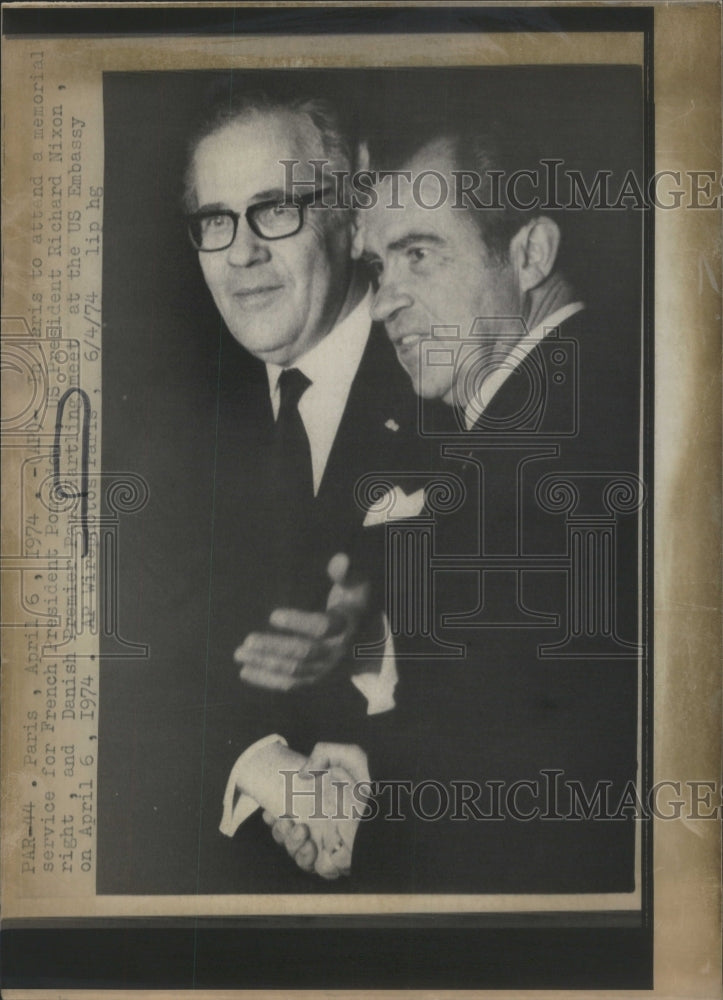 1974 President Richard Nixon and Danish Premier Paul Hartling - Historic Images