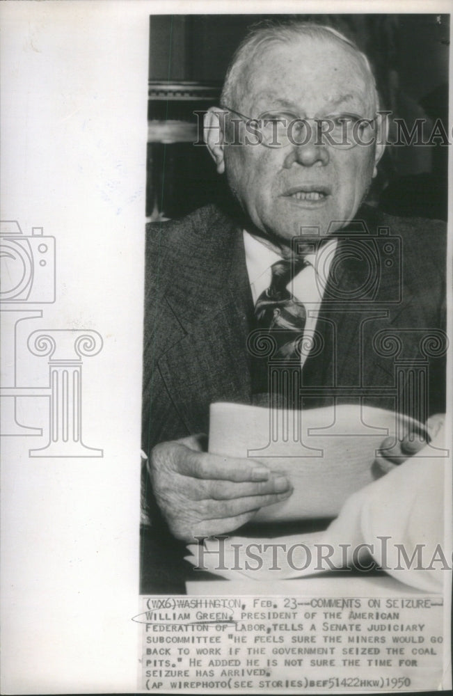 1950 William Green, President American Federation of Labor-Historic Images