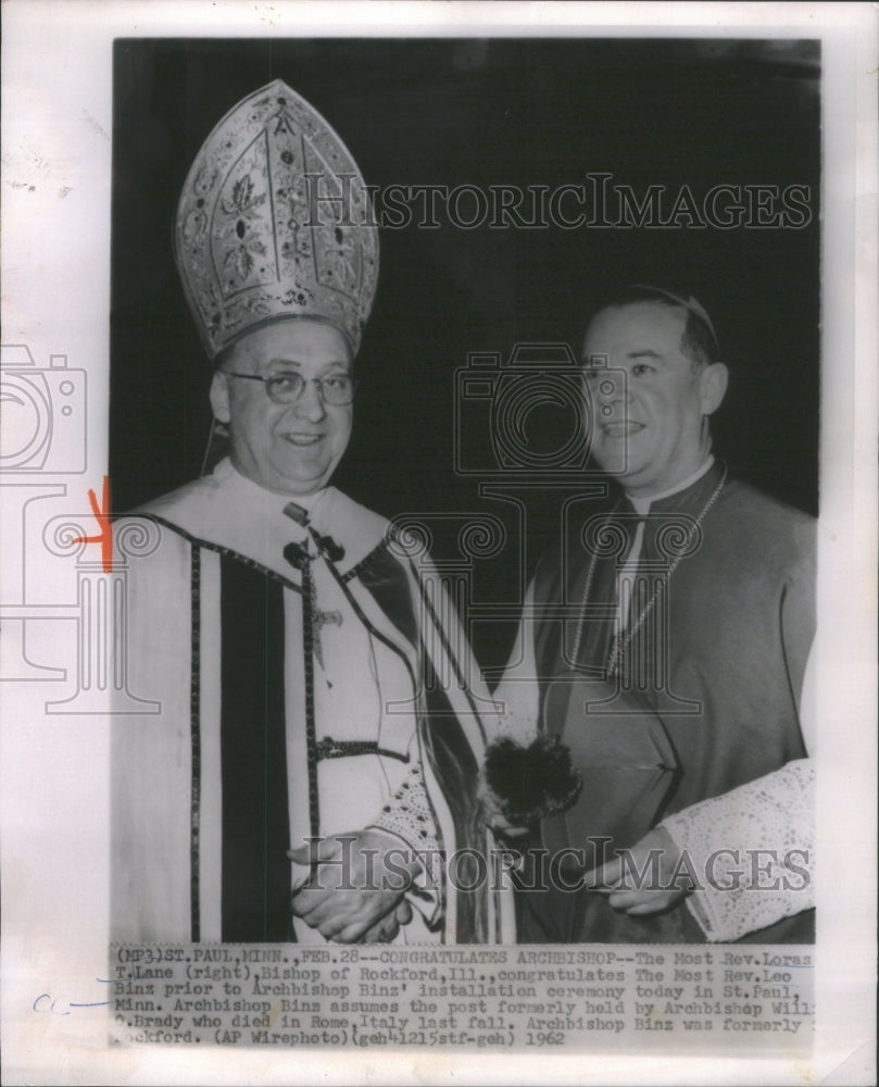 1962 Press Photo Rev.Loras T.Lane &amp; Rev. Leo Binz.- RSA65401 - Historic Images