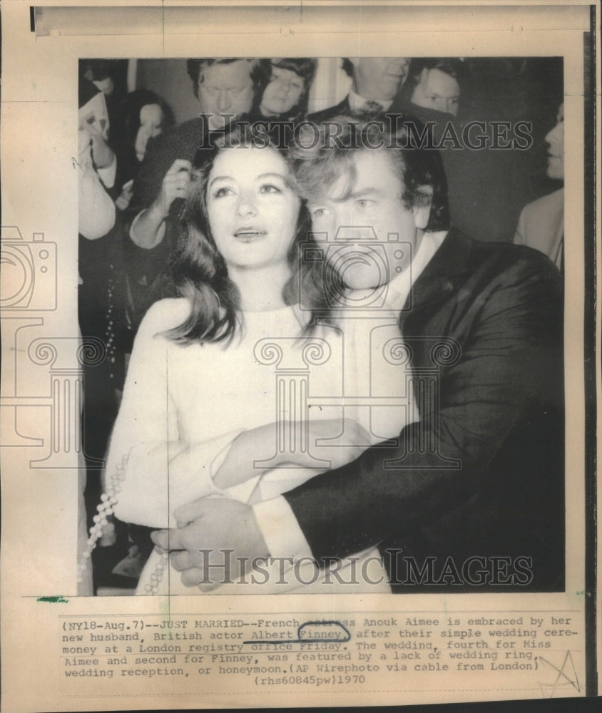 1970 Albert Finney English Film Actor & Anouk Aimee - Historic Images