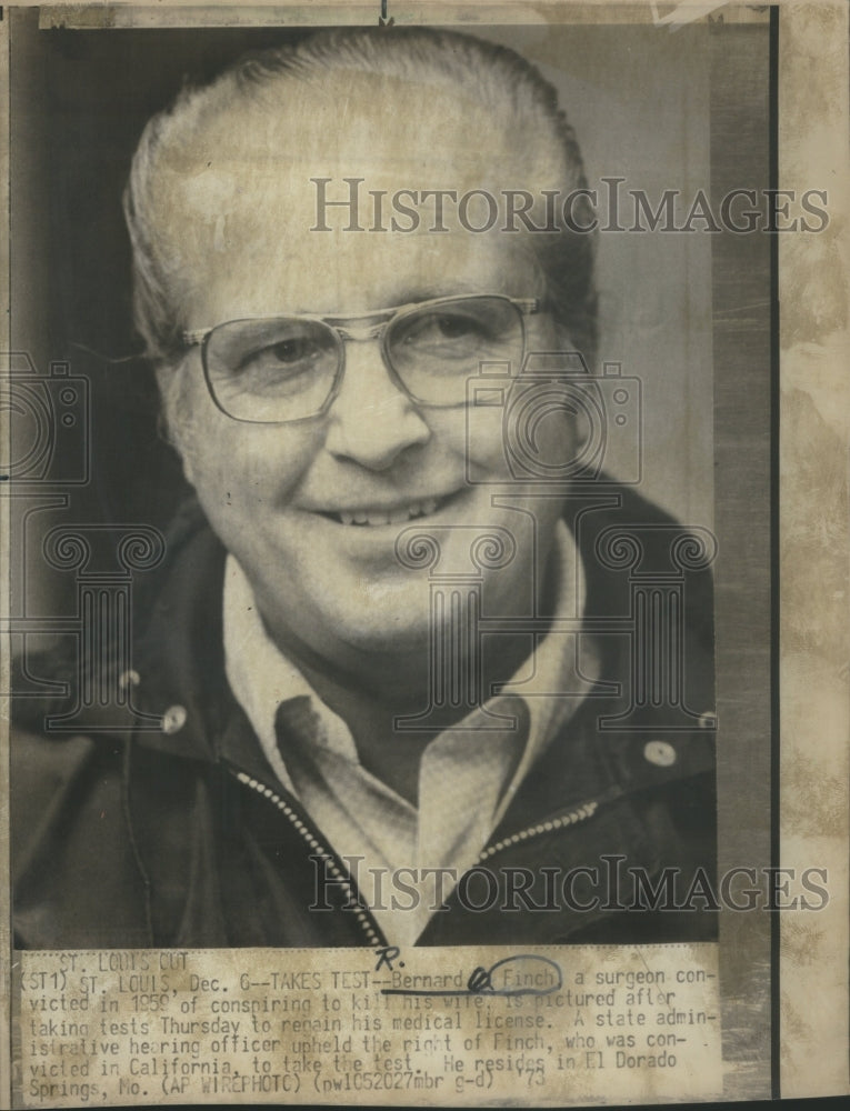 1974 R. Bernard Finch Convicted Surgeon - Historic Images