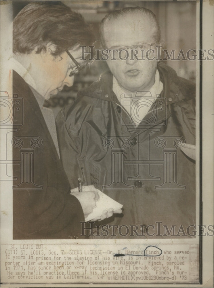1973 Dr. R. Bernard Finch American Murderer - Historic Images