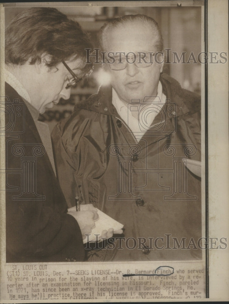 1971 Dr. Bernard Finch interview by press after serving 10 years - Historic Images