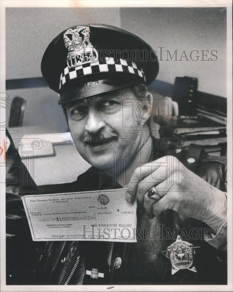 1981 Officer Stanley Dryer Million Dollar Cancelled Check - Historic Images