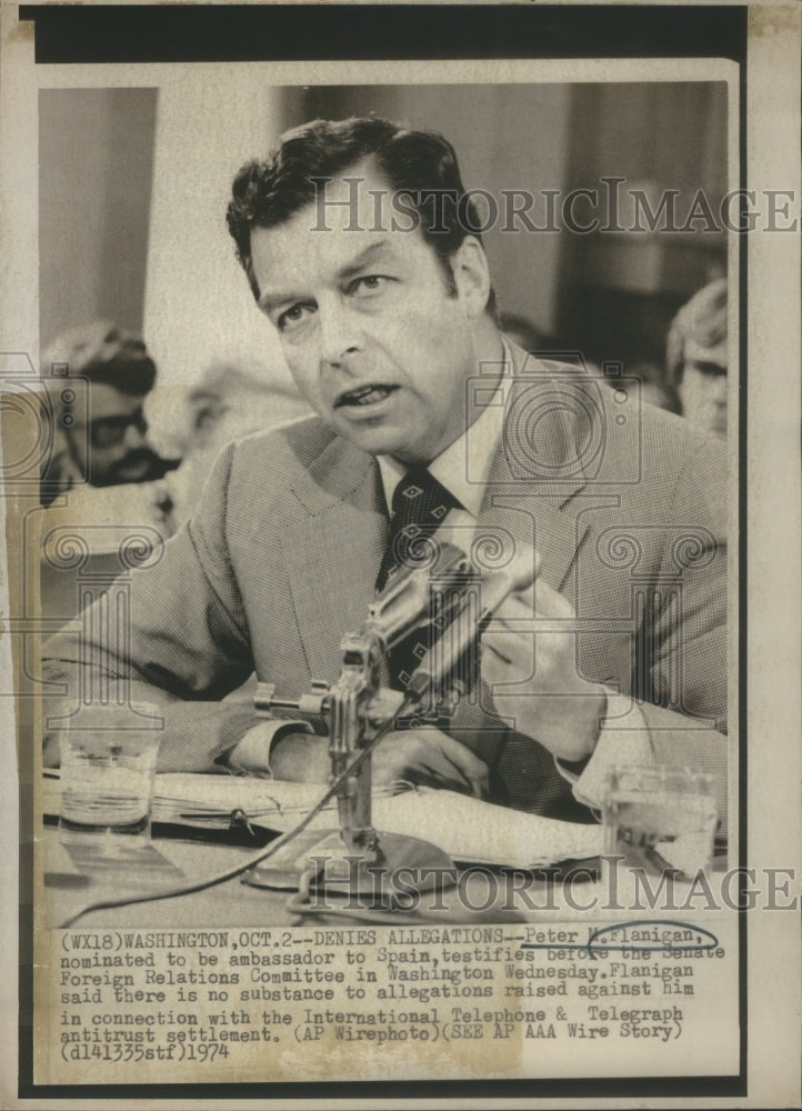 1974 Denies Peter M Flanigan Ambassador Spain - Historic Images