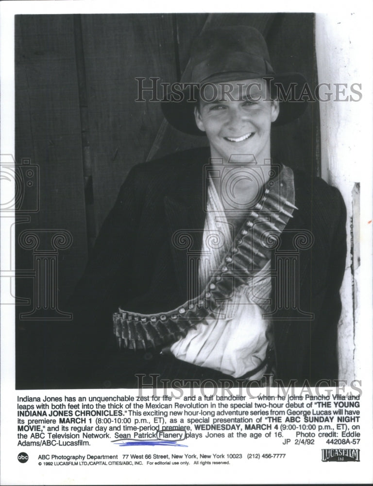 1992 Indiana Jones zest bandolier Pancho Villa feet - Historic Images