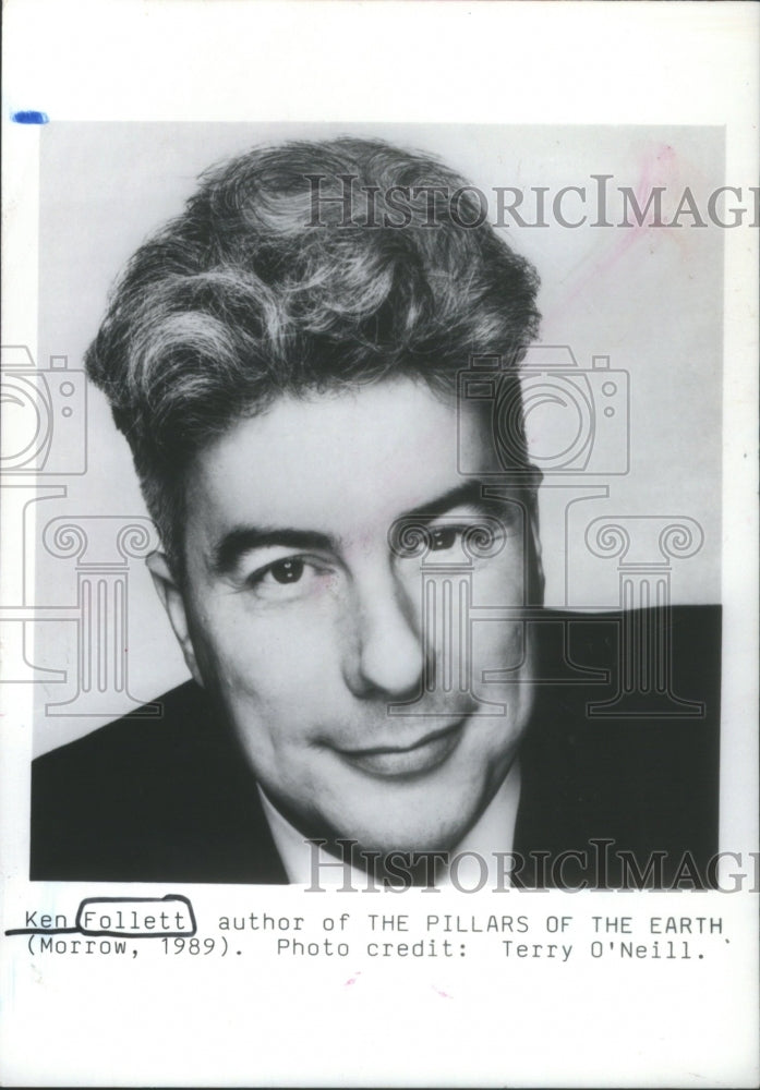 1990 Ken Follett author Pillars Earth Terry ONeill - Historic Images